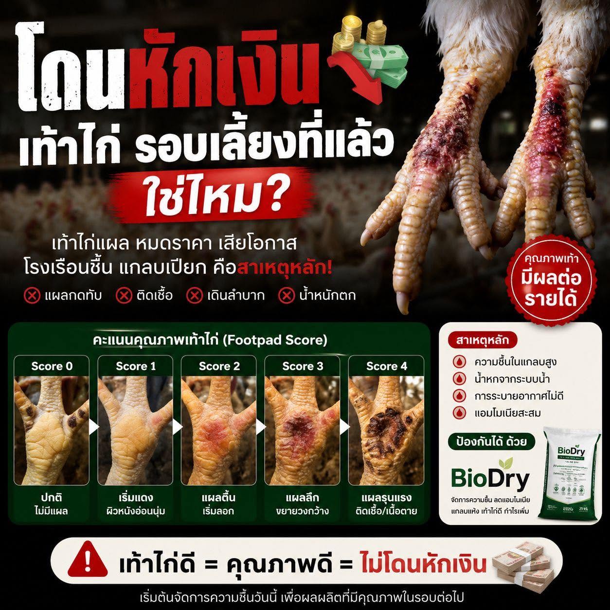 โดนหักเงินเพราะ "เท้าไก่" รอบเลี้ยงนี้ใช่ไหม? รู้ทันสาเหตุและป้องกันก่อนสายเกินไป