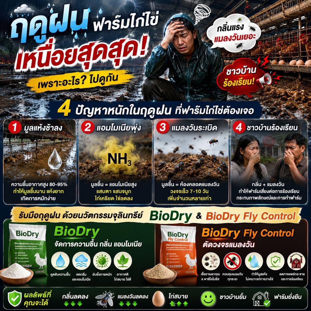 ฤดูฝน...ช่วงเวลาที่ฟาร์มไก่ไข่ต้องเตรียมรับมือ ป้องกันปัญหาก่อนกระทบผลผลิต